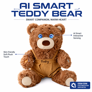Ours en peluche intelligent AI, yeux bleus, multilingue, CE CPC, mode conversation vocale, unisexe, pour fêtes - Product Image 1