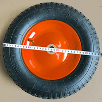 Roue pleine en caoutchouc noir 3.50-8 2PR avec jante métallique verte pour chariot à main, chariot à roulettes, axe de 4 pouces, OEM, usine de Qingdao