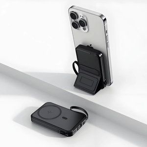 Cargador Portátil Multifuncional de 10000mAh con Carga Inalámbrica Magnética Rápida de 22.5W, Cables Integrados y Soporte - Product Image 4