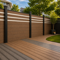 Panneau de clôture de jardin en WPC pour patio et villa, épais, résistant aux intempéries, design à lattes contemporain, solution fiable pour l'intimité