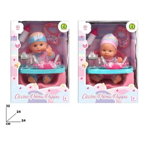 Ciccino Prima Pappa Baby Doll 30Cm Feeding <b>Set</b> With High Chair And Accessories For Kids Playtime - Product Image 2