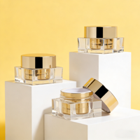 Pot à gel vide de style luxueux avec couvercle, pots de 5g pour vernis gel, fournisseur de pots cosmétiques carrés personnalisés OEM/ODM, conteneur pour gel à ongles