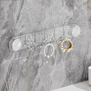 Gancho de pared corrugado con 5 ganchos giratorios de succión, sin perforaciones, de gran capacidad de carga, para toallas de baño, venta al por mayor - Product Image 3