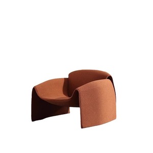 Sillón Minimalista de Lujo con Forma de Cangrejo, Tapizado en Tela Naranja, Sofá Individual para Sala de Estar, Dormitorio o Balcón - Product Image 5