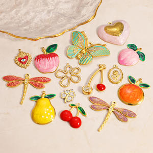 Dijes de Acero Inoxidable con Forma de Frutas, Mariposas, Libélulas, Corazones y Flores, Accesorios para Joyería DIY, Regalo Unisex, Origen Yiwu - Product Image 1