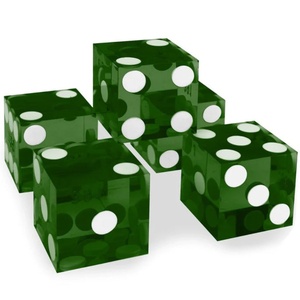Dados de precisión personalizados de color claro 19mm Color acrílico D6 dados personalizados grabado Craps juego de <span class=keywords><strong>5</strong></span> con puntos blancos - Product Image 4