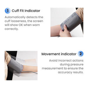 पोर्टेबल ऊपरी आर्म रक्तचाप मॉनिटर वॉयस फ़ंक्शन और ब्लूटूथ कनेक्टिविटी के साथ डिजिटल स्वचालित बीपी मशीन - Product Image 5