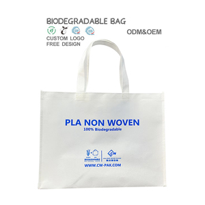 Sac de marché non tissé biodégradable personnalisé 100% PLA avec LOGO sac à provisions compostable écologique réutilisable pour le shopping - Product Image 2