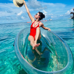 Bateau de <span class=keywords><strong>d</strong></span>érive pour sports de plein air, PC transparent, grande flottabilité, écologique, pour photos de <span class=keywords><strong>mariage</strong></span>, pêche, excursions aquatiques, divertissement aquatique, 244x76x26cm 1 - Product Image 2