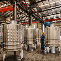 Cuve de Fermentation de Vin en Acier Inoxydable 2000L 3000L 5000L avec Système de Refroidissement – Approvisionnement Direct Usine