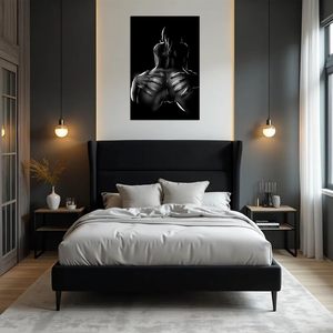Черно-белая сексуальная картина маслом на холсте: обнаженная пара, абстрактное искусство для спальни, ванной, отеля, домашнего декора, вечеринки - Product Image 3