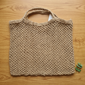 Sac à main en macramé fait main, sac fourre-tout en paille tressée, ouverture supérieure, deux poignées, grande capacité pour la plage et les voyages - Product Image 2