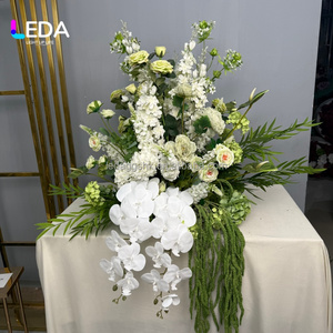 LEDA Fournitures de mariage Composition florale en verdure Amaranthe Soie Orchidée artificielle Bouquet de fleurs pour décoration de mariage - Product Image 1