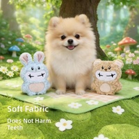 Jouet pour chien en peluche, sonore et à texture froissée, en forme de lapin ou d'ours, pour la dentition et le soulagement de l'ennui chez les petits chiens, interactif et amusant, 2 styles