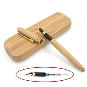 Juego de Regalo de Bolígrafo y Pluma Estilográfica de Bambú de Primera Calidad, con Logotipo Personalizado, para Firma Empresarial, Ecológico, Punta de 0.5 mm, Negro - Product Image 4