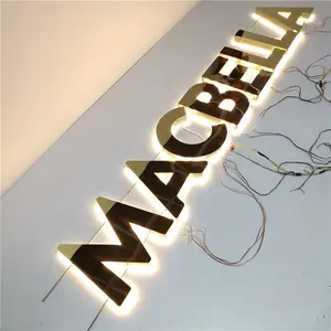 3D Metal Edge LED Face Light Channel Sign retroilluminato acrilico Letter channel letters making halolit advertising sign led