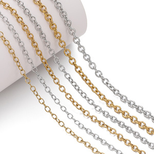 Chaîne en acier inoxydable pour bracelet et collier, maillons œuf dorés, 0.6 0.8 1mm, accessoires de bijoux DIY - Product Image 4