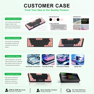 <span class=keywords><strong>Clavier</strong></span> de jeu mécanique personnalisé à 61 touches RGB, 26 touches anti-ghosting, USB Type-C filaire, interrupteurs bleus, <span class=keywords><strong>clavier</strong></span> de jeu mécanique OEM 60% - Product Image 4