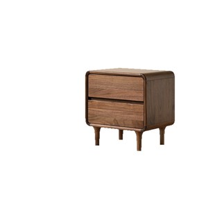 Solid Wood Nightstand <b>Black</b> Walnut 450x350x470mm Storage Bedroom Furniture - Product Image 5