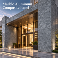 Panneau composite aluminium-marbre 3mm 1220x2440mm veiné gris, revêtement PE, pour revêtement de comptoir d'accueil