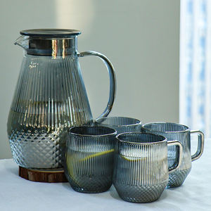 Ensemble 5 Pièces, Prix Usine, Emballage Boîte, Articles de Table pour Maison et Cuisine, Carafe <span class=keywords><strong>à</strong></span> Eau Froide, Pichet et Tasses en <span class=keywords><strong>Verre</strong></span> - Product Image 4