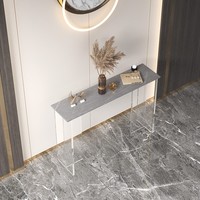 Console d'entrée flottante en acrylique, étagère murale de rangement en dalle de quartz, style luxe léger, table d'entrée minimaliste moderne, petite