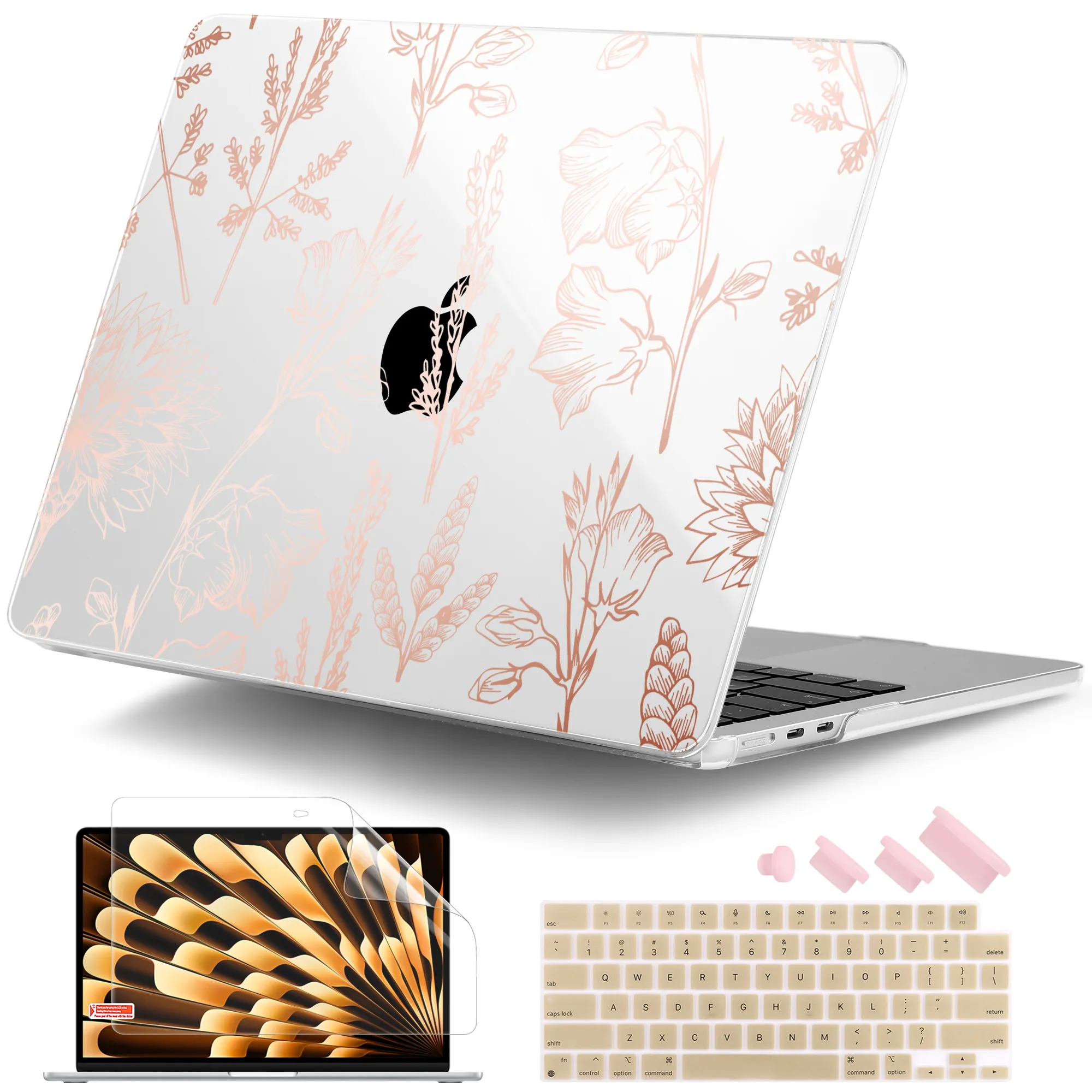 Novo estilo mais recente para macbook air 15 polegada 2023 Cristal transparente UV impresso casos claros para macbook com tampa do chip M2