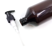 Bouteille de Shampoing en Plastique PET Transparente, Ambrée ou Verte, avec Pompe, à Épaule Ronde Personnalisée, de 100ml, 150ml, 200ml, 300ml ou 500ml, pour Huile Capillaire