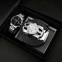 Ensemble de montre d'affaires pour hommes à envoyer à la clientèle Ceinture de montre avec la main Coffret cadeau