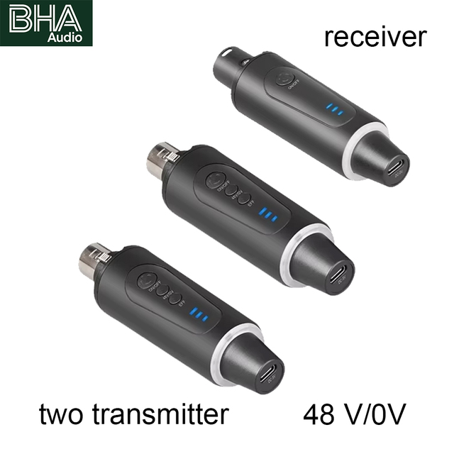 BHA BI02 Microphone Wireless Transmitter/Receiver System Wired Suitable for Musical Instruments 48V/5V Condenser Wholesale Price