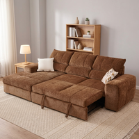 Ergonomisches Manuelles Verstellbares Schlafsofa mit Tief Gepolsterter Sitzfläche und Weichem Stoff Multifunktionales Konvertierbares Sofa für Zuhause