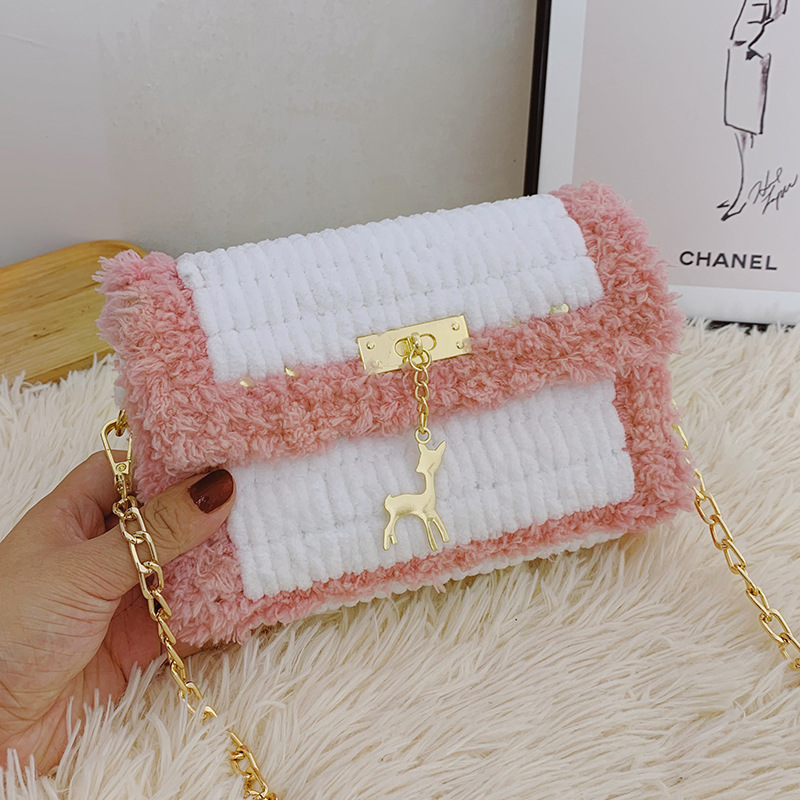 Kit de bolsas de ganchillo de punto DIY blanco