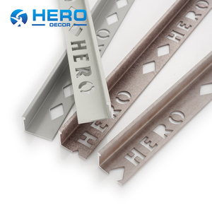 Surface de Texture de pierre haut de gamme 12mm bande de bord droit en aluminium profil en forme de L pièces d'installation de <span class=keywords><strong>coin</strong></span> garniture de carreaux en métal Hero - Product Image 2