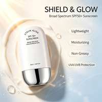 ETRUN ALISA Crème solaire quotidienne légère sans parfum, non grasse, protection SPF 50 UVA & UVB à large spectre, pour tous types de peau