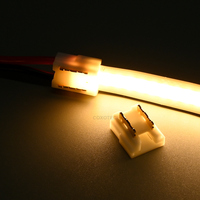 Connecteur de bande LED COB transparent 9 en 1 à 2 broches, connexion rapide sans soudure, plaqué or 8A pour bande LED COB sans interstice de 5 mm, 8 mm, 10 mm