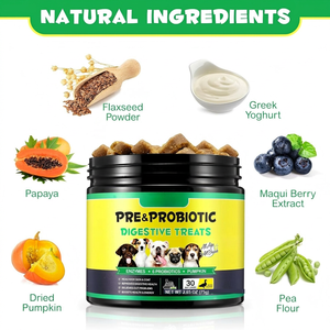 30 Masticabili Morbidi per la Salute Digestiva e Intestinale, <span class=keywords><strong>Integratore</strong></span> Alimentare Naturale per Animali Domestici, Snack per <span class=keywords><strong>Cani</strong></span>, Masticabili Morbidi Probiotici per Animali - Product Image 2