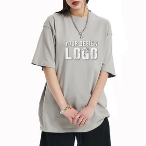 Customized Print Half Sleeve Drop Shoulder Loose <b>Lady</b> <b>T</b> <b>Shirt</b> High Quality Cotton Washed Vintage Oversized Women's <b>T</b> <b>Shirts</b> - Product Image 2