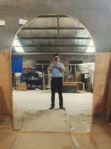 Miroir de luxe à support biseauté, 10 pièces, avec <span class=keywords><strong>cintre</strong></span> décoratif, cadre <span class=keywords><strong>en</strong></span> or, pour robe sur pied, miroir d'arc - Product Image 5