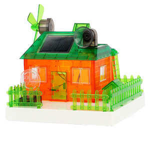 Solar energy <span class=keywords><strong>concept</strong></span> house <span class=keywords><strong>Kids</strong></span> house building block STEM building toys giocattoli educativi motorizzati per bambini con So - Product Image 3
