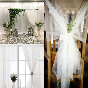XinLan Nouveau Voile de Chiffon Léger de 20 pieds pour Décoration Minimaliste Extérieure, <span class=keywords><strong>Mariage</strong></span>, Photos, Fête de Fiançailles, Blanc - Product Image 5