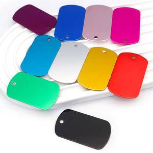 Etiquetas de Identificación para Mascotas de Aluminio Anodizado - Diseño Colorido en Blanco para Grabado Personalizado en Llaveros, Bolsos y Regalos Promocionales - Product Image 1