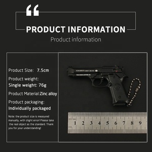 Modèle réduit d'armes en alliage Vente en gros Nouveaux produits 1:3 Beretta 7.5cm Mini pistolet en métal Porte-clés Modèle pistolet détachable Jouet - Product Image 2