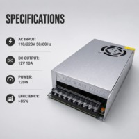 Alimentation à découpage AC/DC à puissance suffisante 12V 24V, boîtier en aluminium, sortie unique, transformateur SMPS personnalisable