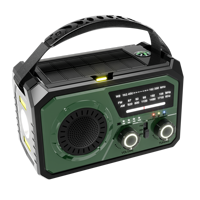 Linterna Solar Inalámbrica de 16000 mAh con Manivela, Radio AM/FM, Altavoz Portátil Pequeño para Uso en Exteriores y en el Hogar