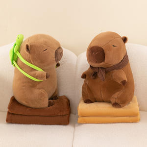 Meistverkauftes 2-in-1 Capybara Klimadecke Plüschtier PP Baumwolle Nickerchen-Kissen Quilt Bären-Typ Netzfutter Export Großhandel - Product Image 3