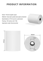 Rollo de papel térmico para caja registradora, disponible en todos los tamaños, 80x80x60, 80x50mm, para Pos