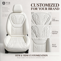 Housses de siège auto personnalisées complètes avec coutures perforées ondulées pour Mercedes-Benz SMART, en cuir Nappa blanc cassé, amovibles, luxe automobile