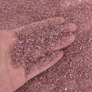 Hisenlee 100G Vidro Esmagado Pedra Irregular Chunky Lantejoulas Flocos Iridescentes para DIY Resina Epóxi Nail Art 2-4MM Enfeite