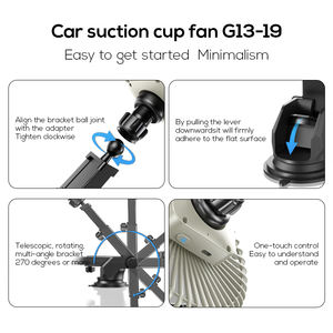 Ventilateur de voiture Pluska G13, dernier modèle, refroidissement par air, accessoire électronique pour voiture, avec ventouse puissante. - Product Image 5