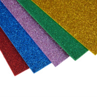 Feuilles de mousse EVA scintillantes colorées en gros pour la fabrication artisanale des enfants, matériaux pour jouets et chaussures, thermoformage A4/taille personnalisée